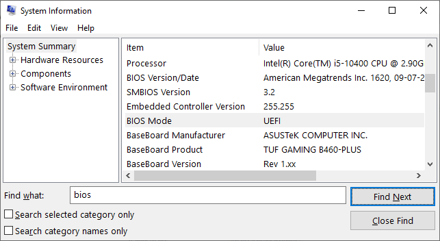 Image showing System Information